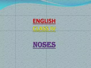 ENGLISH CLASS IV NOSES