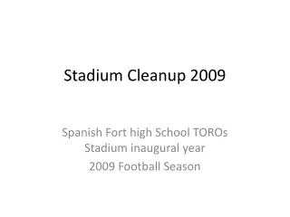 Stadium Cleanup 2009