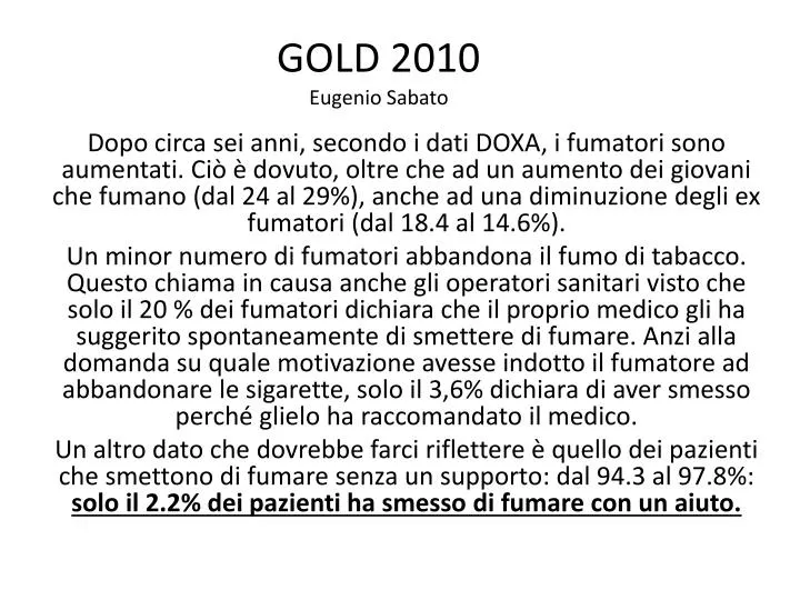 gold 2010 eugenio sabato