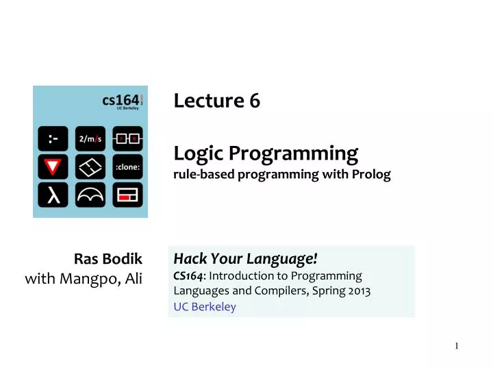 lecture 6 logic programming rule based programming with prolog