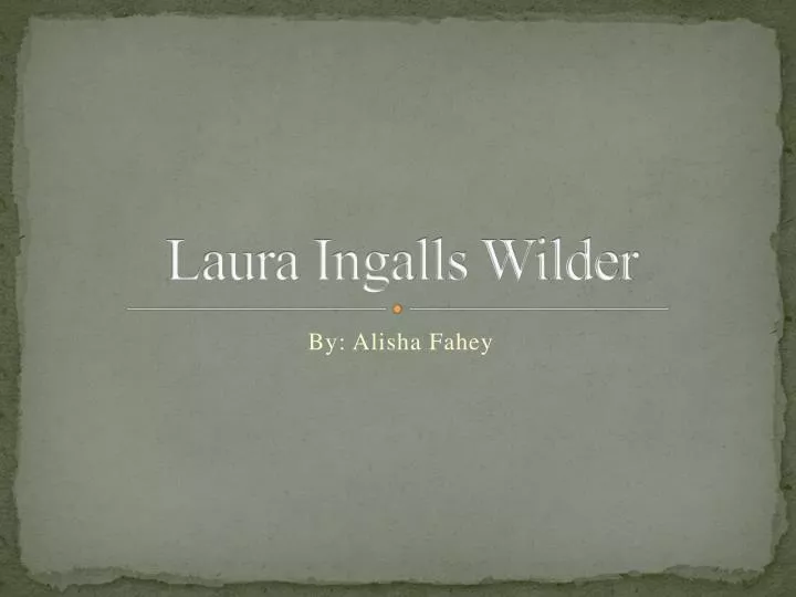 laura ingalls wilder