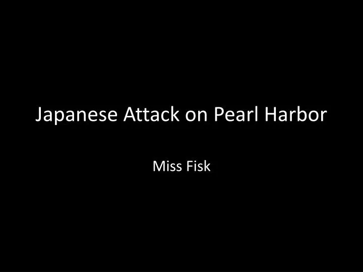 japanese attack on pearl harbor