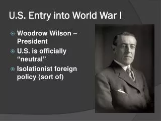 U.S. Entry into World War I