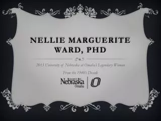 Nellie Marguerite ward, PhD