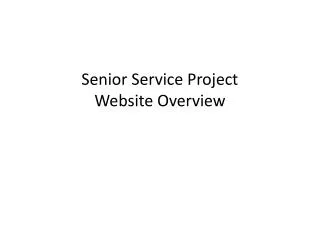Senior Service Project Website Overview