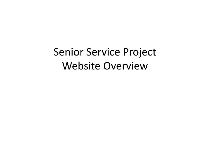 senior service project website overview