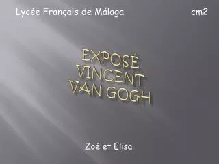 expos vincent van gogh