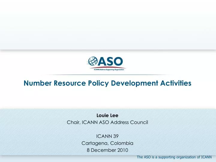 number resource policy development activities