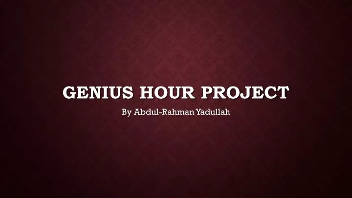genius hour project