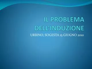 il problema dell induzione