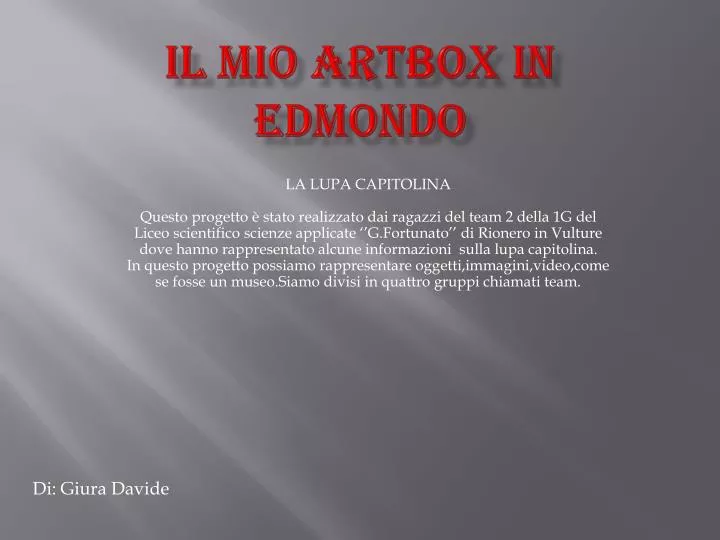 il mio artbox in edmondo