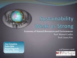 Sustainability Weak vs Strong