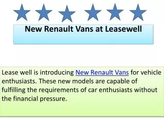 New Renault Vans at Leasewell