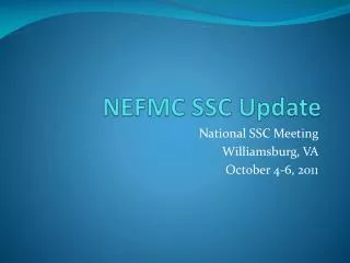 NEFMC SSC Update