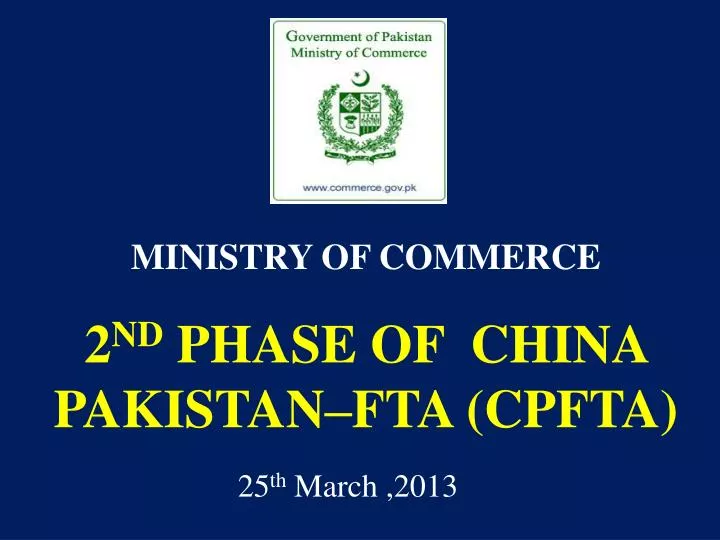 2 nd phase of china pakistan fta cpfta