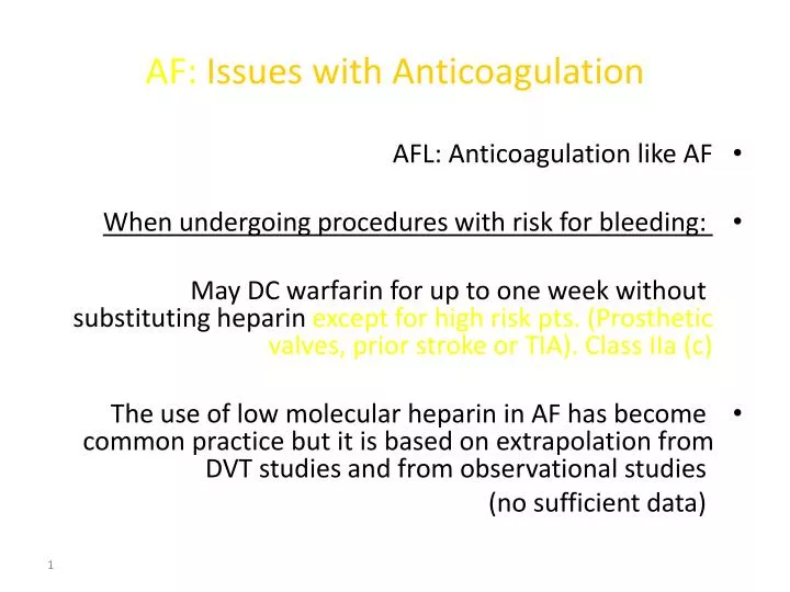 af issues with anticoagulation