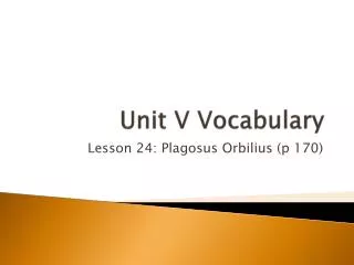 Unit V Vocabulary