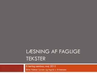 l sning af faglige tekster