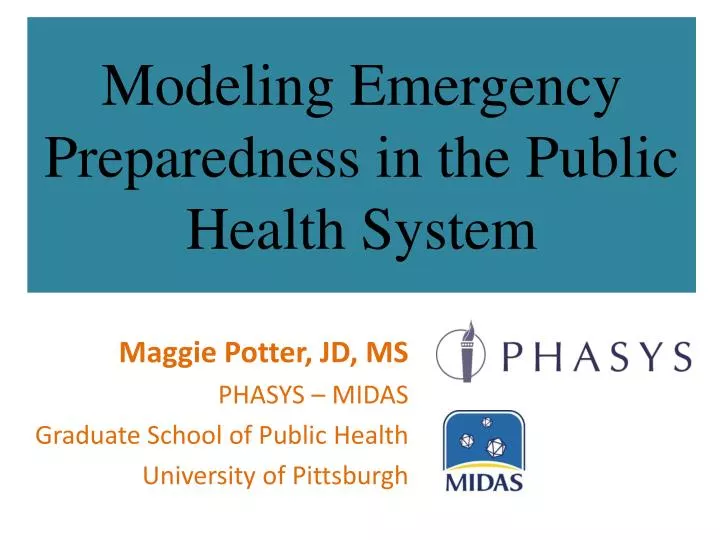 modeling emergency preparedness in the public health system