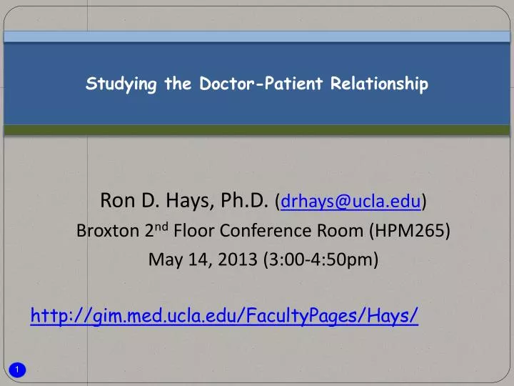 studying the doctor patient relationship