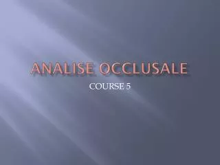 analise occlusale