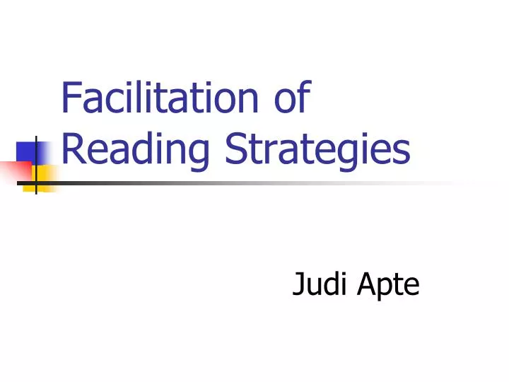 facilitation of reading strategies
