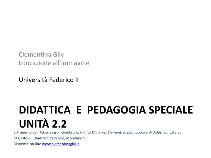 didattica e pedagogia speciale unit 2 2