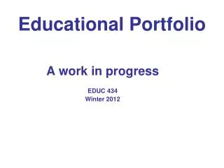 Educational Portfolio