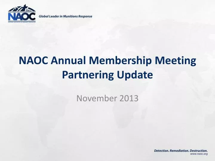 naoc annual membership meeting partnering update