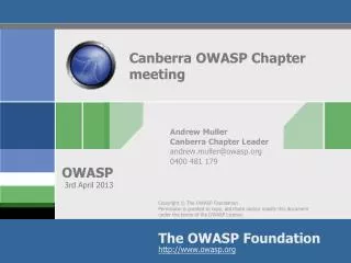 Canberra OWASP Chapter meeting