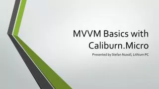MVVM Basics with Caliburn.Micro