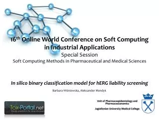 16 th Online World Conference on Soft Computing in Industrial Applications Special Session