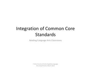 Integration of Common Core Standards