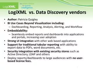 LogiXML vs. Data Discovery vendors