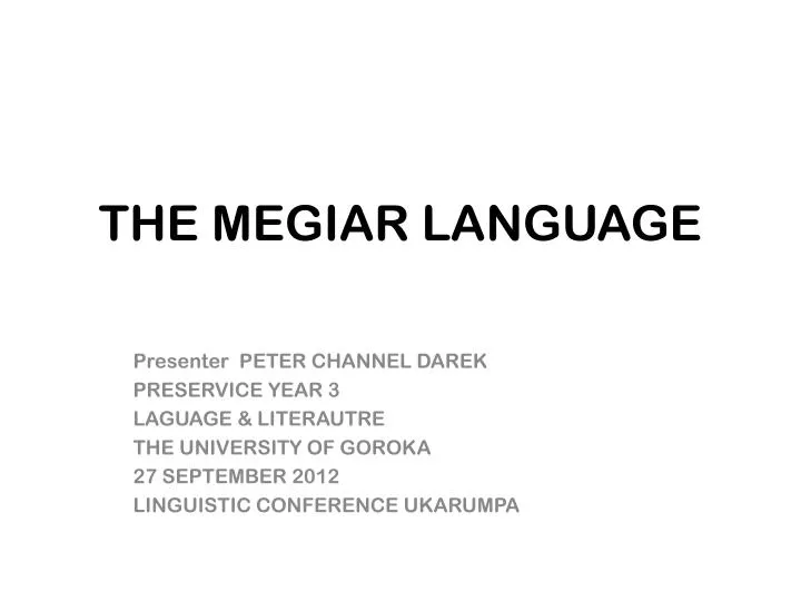 the megiar language