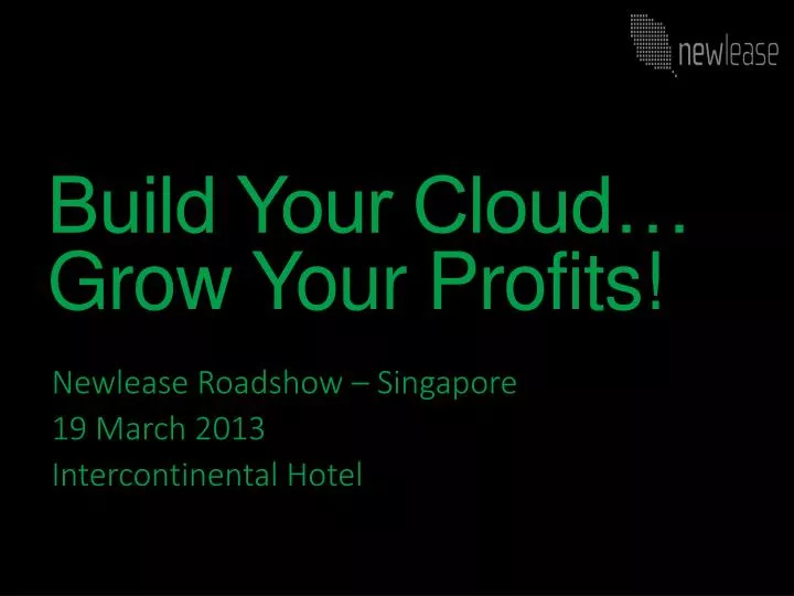 build your cloud grow your profits