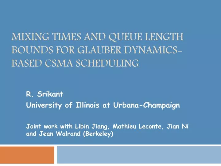 mixing times and queue length bounds for glauber dynamics based csma scheduling
