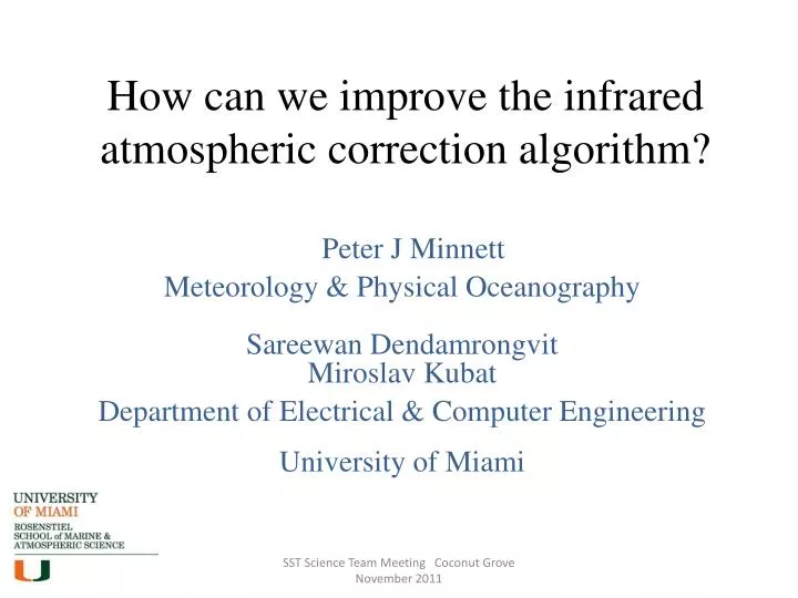 how can we improve the infrared atmospheric correction algorithm