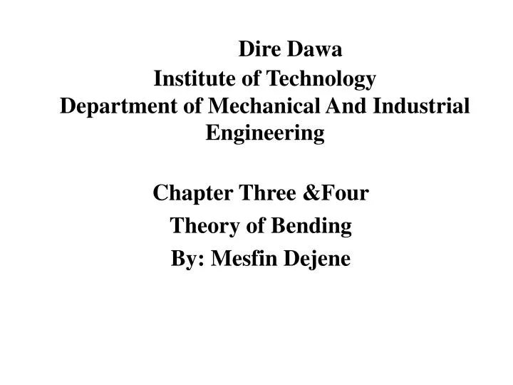 dire dawa institute of technology department of mechanical and industrial engineering