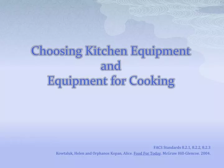 choosing kitchen equipment and equipment for cooking