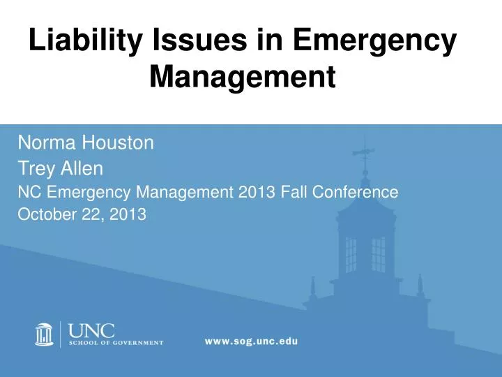 liability issues in emergency management