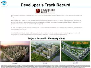Developer’s Track Record