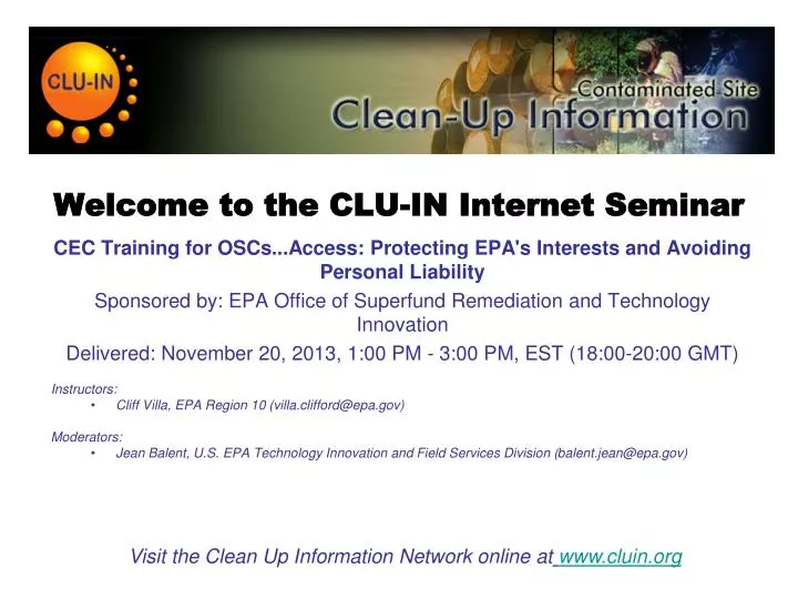 welcome to the clu in internet seminar