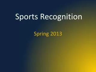 Sports Recognition