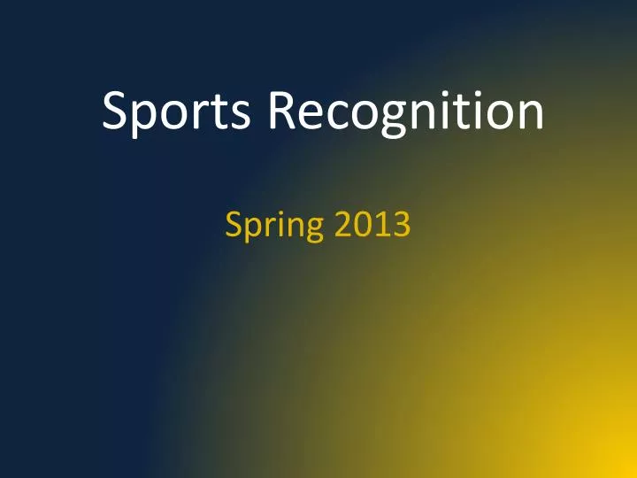 sports recognition