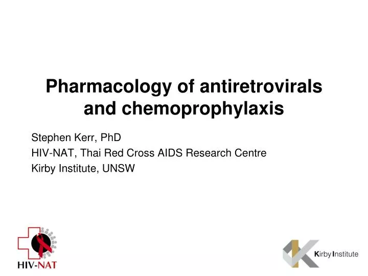 pharmacology of antiretrovirals and chemoprophylaxis