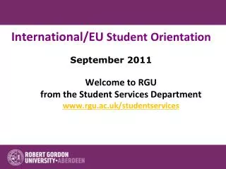 International/EU Student Orientation September 2011