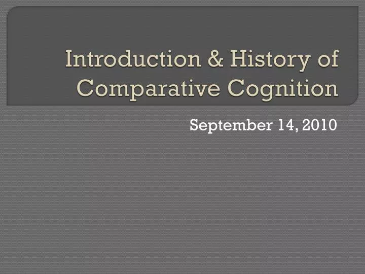 introduction history of comparative cognition