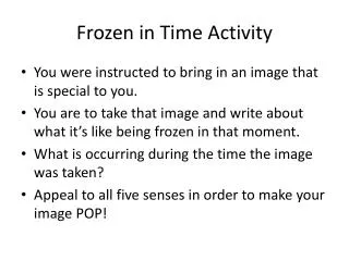 Frozen in Time Activity