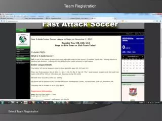 Select Team Registration